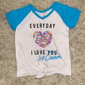 Girls justice tee size 10